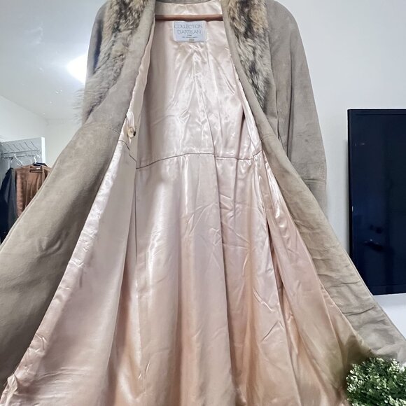 Vintage Collection D'Artisan by The Leather Ranch Tan Leather Coat, Size S - Picture 5 of 13